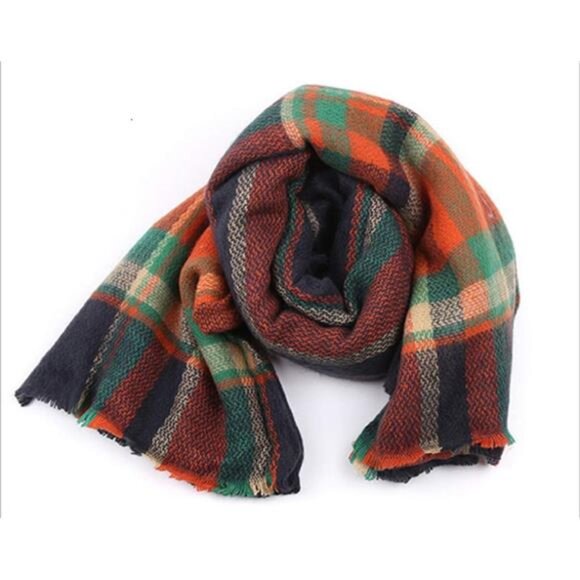 Plaid Tartan Scarf, Soft Warm Blanket Shawl Wrap - Picture 4 of 6